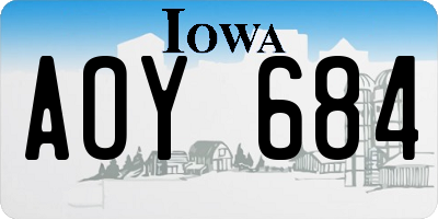 IA license plate AOY684