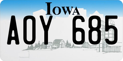 IA license plate AOY685