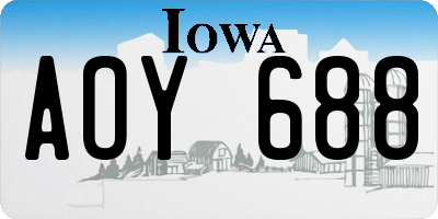 IA license plate AOY688