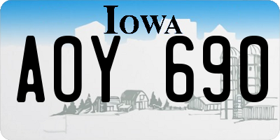 IA license plate AOY690