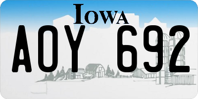 IA license plate AOY692