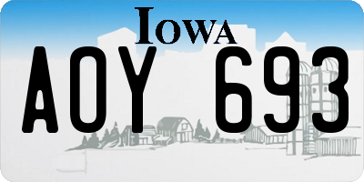 IA license plate AOY693