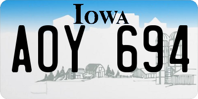 IA license plate AOY694