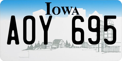 IA license plate AOY695