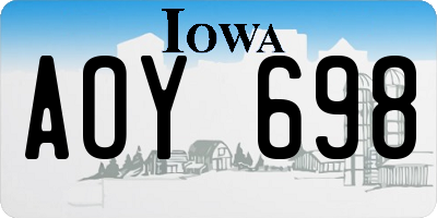 IA license plate AOY698