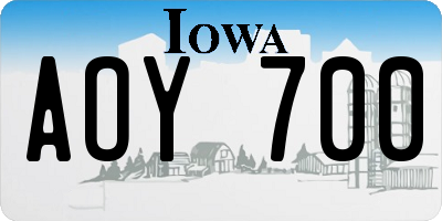 IA license plate AOY700