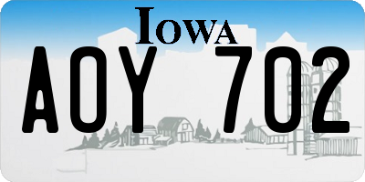 IA license plate AOY702