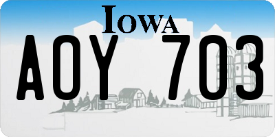 IA license plate AOY703