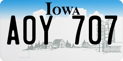 IA license plate AOY707