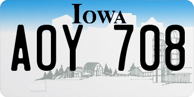 IA license plate AOY708