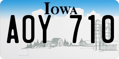 IA license plate AOY710