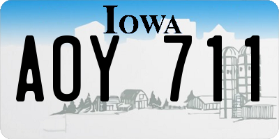 IA license plate AOY711