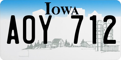 IA license plate AOY712