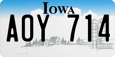 IA license plate AOY714