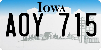 IA license plate AOY715