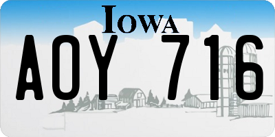 IA license plate AOY716