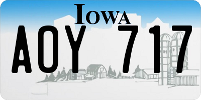 IA license plate AOY717