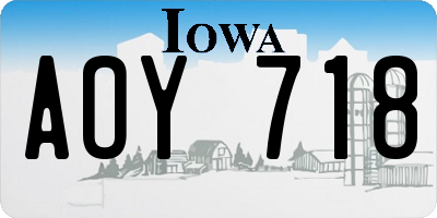 IA license plate AOY718