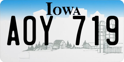 IA license plate AOY719