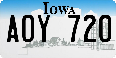 IA license plate AOY720