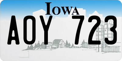 IA license plate AOY723