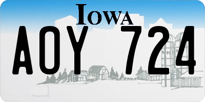 IA license plate AOY724