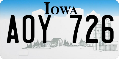 IA license plate AOY726