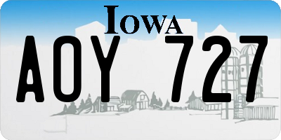 IA license plate AOY727