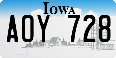 IA license plate AOY728