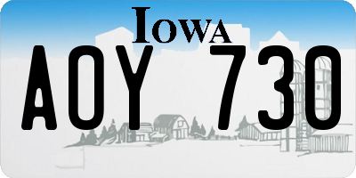 IA license plate AOY730