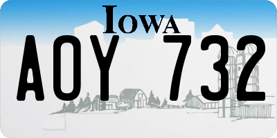 IA license plate AOY732
