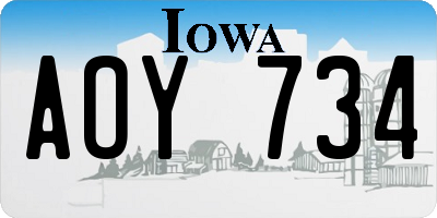 IA license plate AOY734