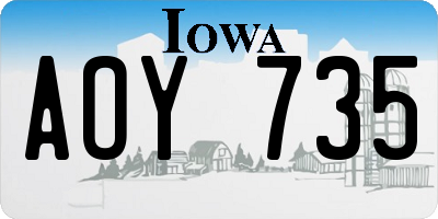 IA license plate AOY735