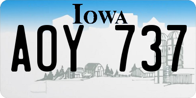 IA license plate AOY737