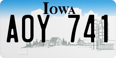 IA license plate AOY741