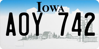 IA license plate AOY742