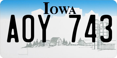 IA license plate AOY743