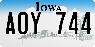 IA license plate AOY744
