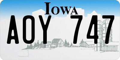 IA license plate AOY747