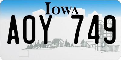 IA license plate AOY749