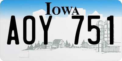 IA license plate AOY751