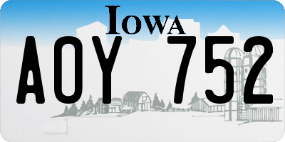 IA license plate AOY752