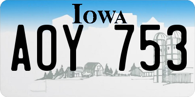 IA license plate AOY753