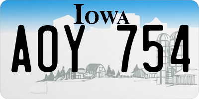 IA license plate AOY754