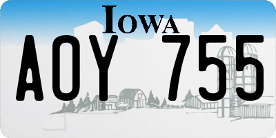 IA license plate AOY755