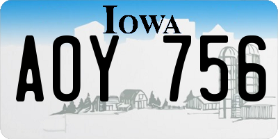 IA license plate AOY756