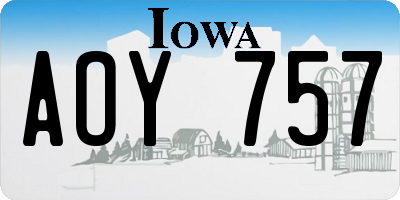 IA license plate AOY757