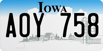 IA license plate AOY758