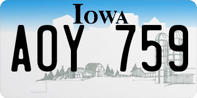 IA license plate AOY759
