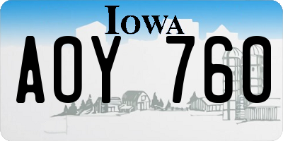 IA license plate AOY760